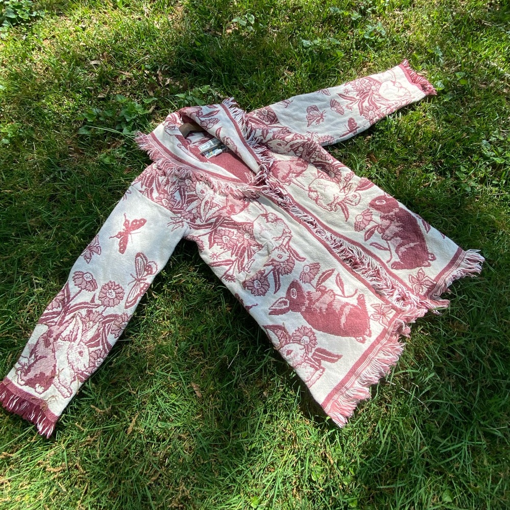 Vintage bunny butterfly blanket jacket 🦋